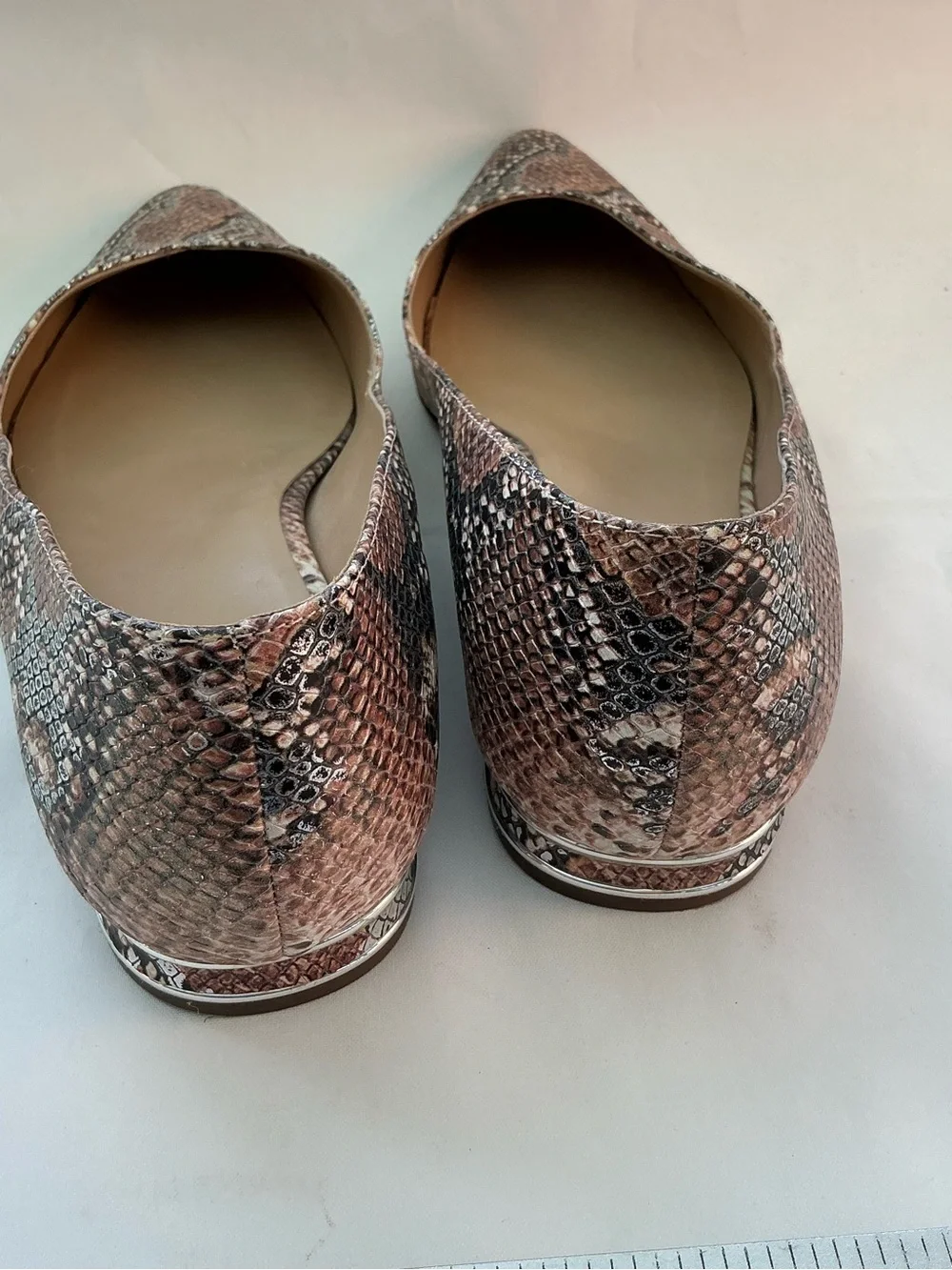 Naturalizer Havana Leather Pointed Toe Pointed Toe Flats in Brown Snake Print